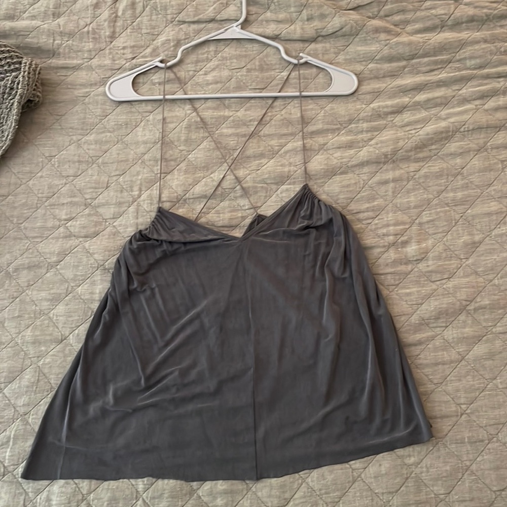 Zara gray cross back going out top